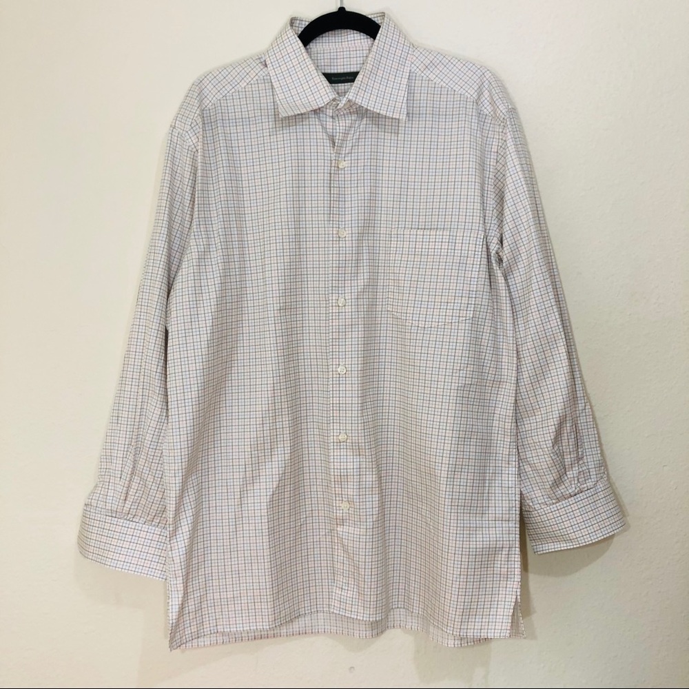 Ermenegildo Zegna Plaid Button Down Mens Size L